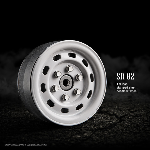 GM70172 Semigloss Silver Gmade 1.9 Sr02 Beadlock Wheels 2